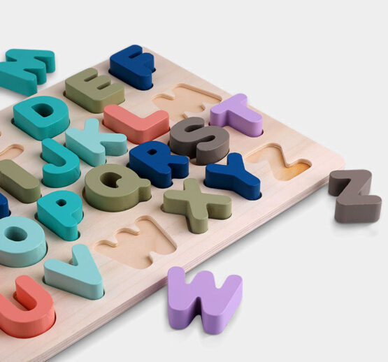 Puzzle lemn litere 3d pastel litere mari lili3-Jucarii Dexteritate