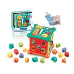 Cub educativ interactiv inteligent cu telecomanda jucarie bebe4-Centre activitati