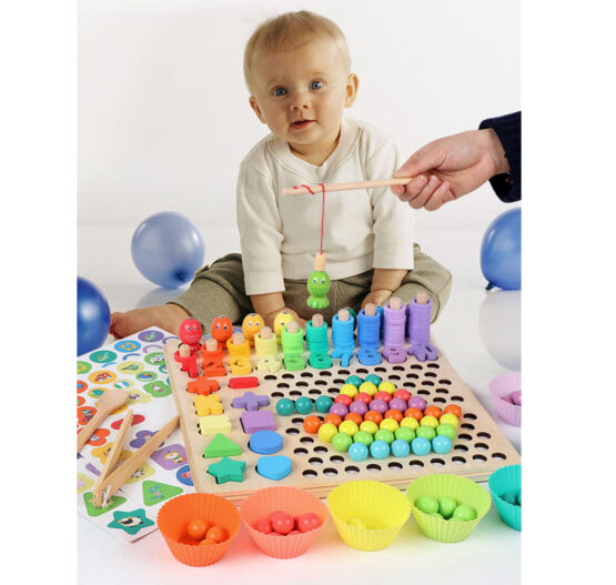 Joc lemn matematica dexteritate logarithmic 5 in 1-Jucarii din Lemn si Montessori