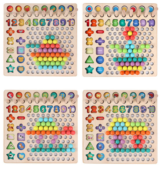 Joc lemn matematica dexteritate logarithmic 5 in 1 10-Jucarii din Lemn si Montessori
