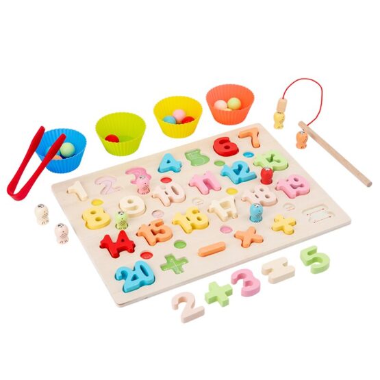 Joc Montessori 3 in 1 Fishing Bead Game - HAM BEBE
