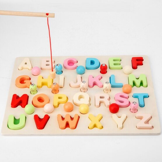 Joc Montessori 3 in 1 Fishing Bead Game - HAM BEBE
