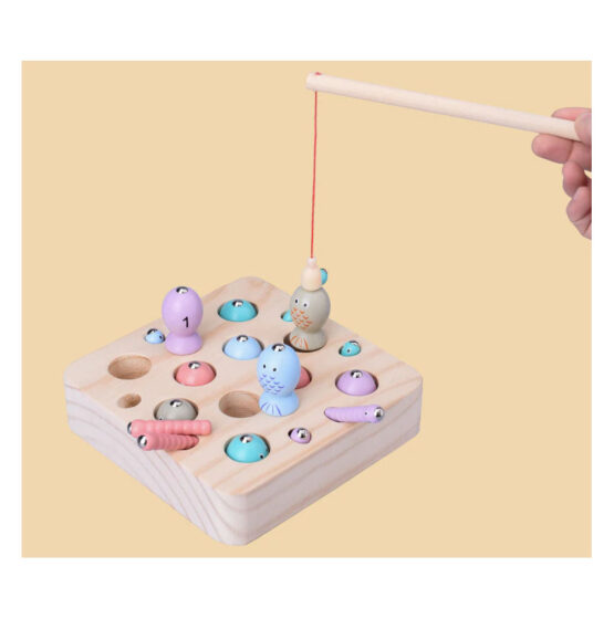 Joc pescuit magnetic catch worms fishing game 21piese6-Jucarii din Lemn si Montessori