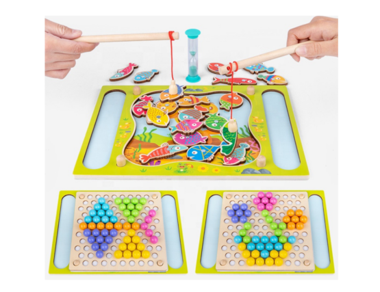 Joc pescuit magnetic si dexteritate bilute cu penseta 2 in 1 5-Jucarii din Lemn si Montessori