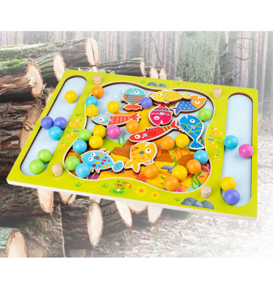 Joc pescuit magnetic si dexteritate bilute cu penseta 2 in 1 9-Jucarii din Lemn si Montessori
