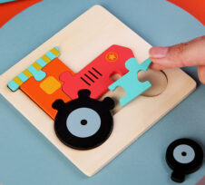 Mini Puzzle lemn educativ Pastel - HAM BEBE