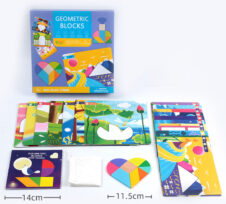 Joc Tangram cu Planse Geometric Blocks Art Play Think - HAM BEBE