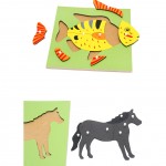Puzzle Montessori educativ cu pini Natura si Animale - HAM BEBE