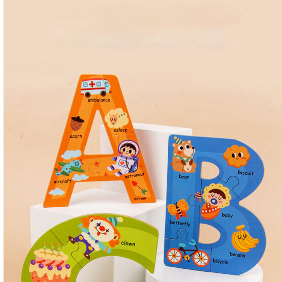 Set puzzle copii alfabetul literele puzzle piese mari3-Jucarii din Lemn si Montessori