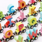 Trenulet din lemn magnetic literele alfabetului alphabet car3-Jucarii din Lemn si Montessori