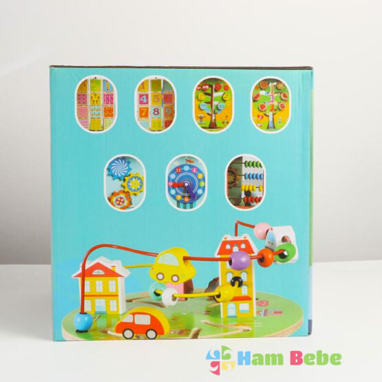 Centru activitati din lemn multifunctional beilaluna cylindrical bead3-Centre activitati