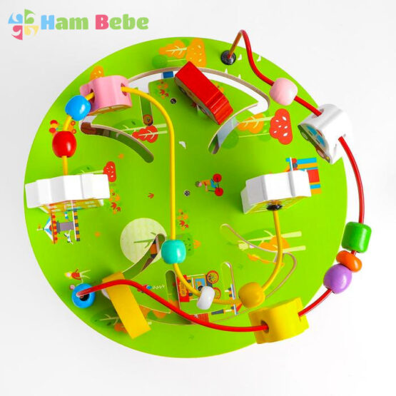 Centru activitati din lemn multifunctional beilaluna cylindrical bead5-Centre activitati