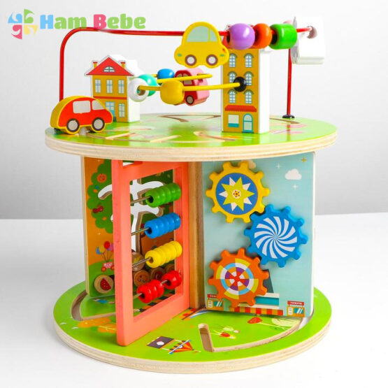 Centru activitati din lemn multifunctional beilaluna cylindrical bead9-Centre activitati