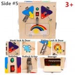 Cub educativ Montessori din lemn cu 25 activitati Busy Green Box - HAM BEBE