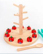 Joc Montessori Matematica si dexteritate Copac cu mere Apple Tree - HAM BEBE