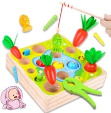 Joc lemn Culegem morcovi si Pescuit magnetic Fun Farm