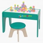 Masuta de joaca copii din lemn cu scaunel, cuburi si jocuri - HAM BEBE