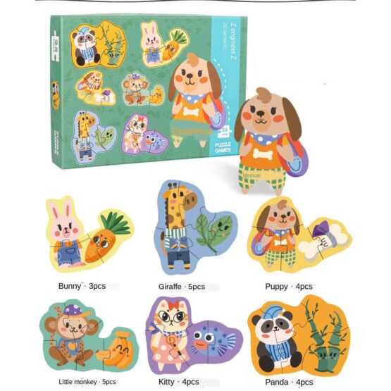 Primul meu puzzle 6-in-a-box - puzzle piese mari numerotate - HAM BEBE