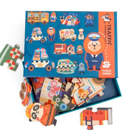 Primul meu puzzle 6-in-a-box - puzzle piese mari numerotate - HAM BEBE