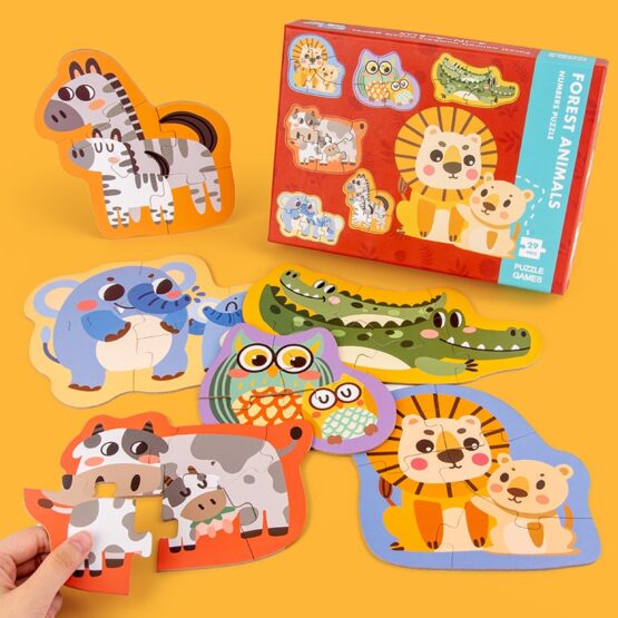 Primul meu puzzle 6-in-a-box - puzzle piese mari numerotate - HAM BEBE