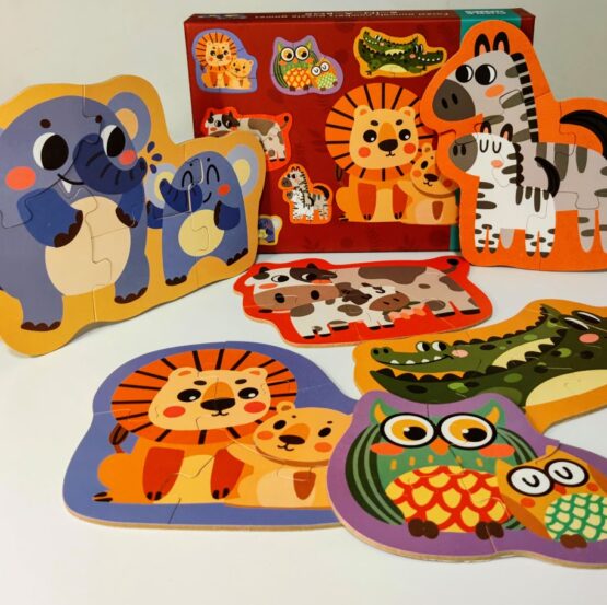 Primul meu puzzle 6-in-a-box - puzzle piese mari numerotate - HAM BEBE
