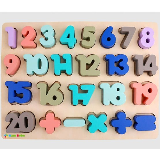 Puzzle lemn cu numere 3d piese mari si groase22-Jucarii din Lemn si Montessori
