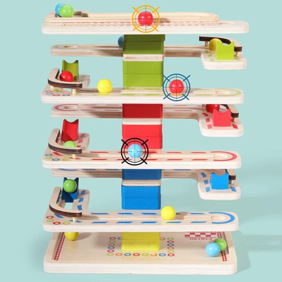 Circuit din lemn cu bile mwz marble run5 - HAM BEBE