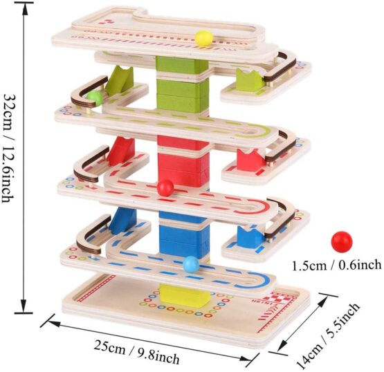 Circuit din lemn cu bile mwz marble run7 - HAM BEBE