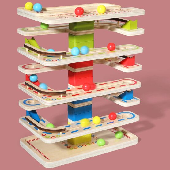 Circuit din lemn cu bile mwz marble run9 - HAM BEBE