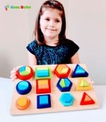 Joc educativ partile intregului sortare forme geometrice mare rainbow2-Jucarii din Lemn si Montessori