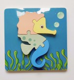 Puzzle copii din lemn 3D Chunky Colorful Jigsaw - HAM BEBE
