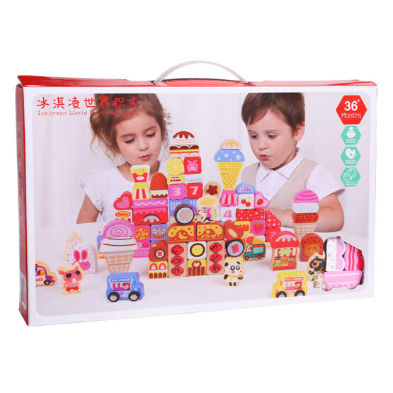 Set 116 cuburi constructie lemn inghetata ice cream world18-Cuburi constructie