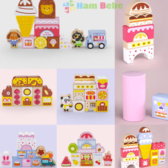 Set 116 cuburi constructie lemn inghetata ice cream world9-Cuburi constructie