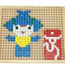 Joc lemn mozaic pixel arts building blocks1-Jucarii Creativitate