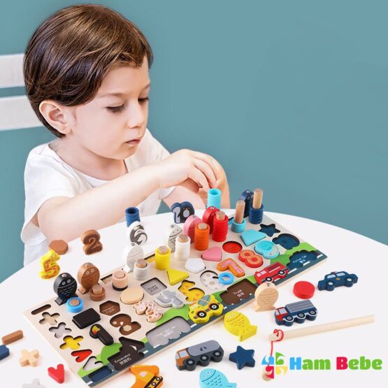 Joc lemn logaritm cu 5 activitati educative Ileana - HAM BEBE