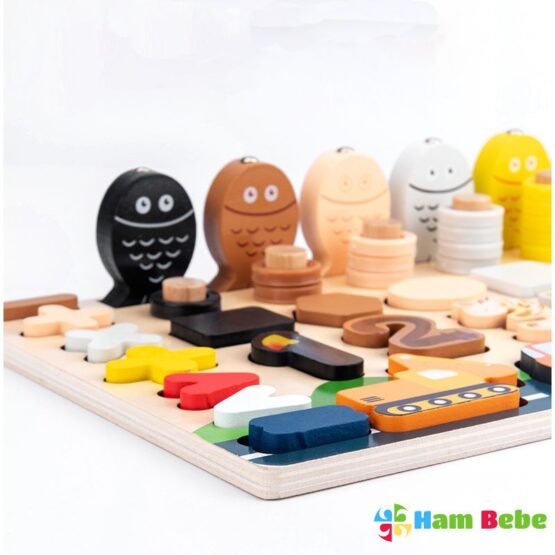 Joc lemn logaritm cu 5 activitati educative Ileana - HAM BEBE