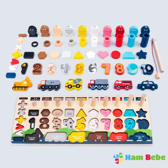Joc lemn logaritm cu 5 activitati educative Ileana - HAM BEBE