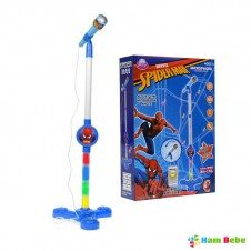 Microfon de jucarie Spiderman cu proiectii si suport mp3 - HAM BEBE