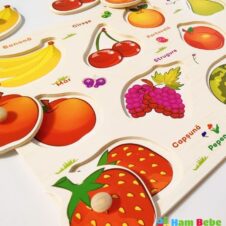 Puzzle lemn incastru fructe in limba romana2 - HAM BEBE