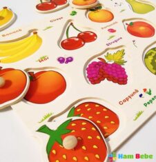 Puzzle lemn incastru fructe in limba romana2 - HAM BEBE