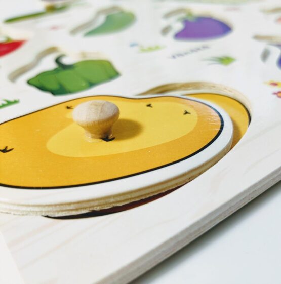 Puzzle lemn incastru legume in limba romana3 - HAM BEBE