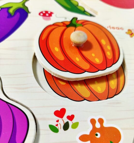 Puzzle lemn incastru legume in limba romana4 - HAM BEBE