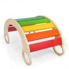 Rainbow rocker balansoar lemn montessori curcubeu1-Jucarii din Lemn si Montessori