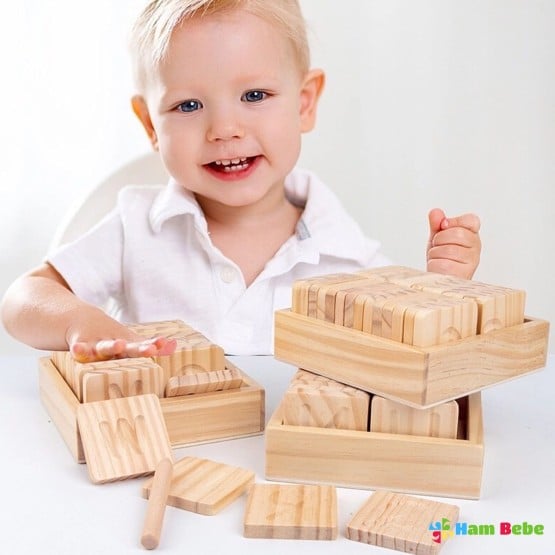 Set alfabet montessori trasare litere lemn cutie1-Jucarii din Lemn si Montessori