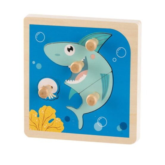 Mini puzzle lemn cu maner incastru ilustrat15-Jucarii din Lemn si Montessori