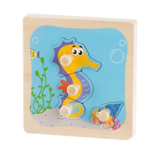 Mini puzzle lemn cu maner incastru ilustrat21-Jucarii din Lemn si Montessori
