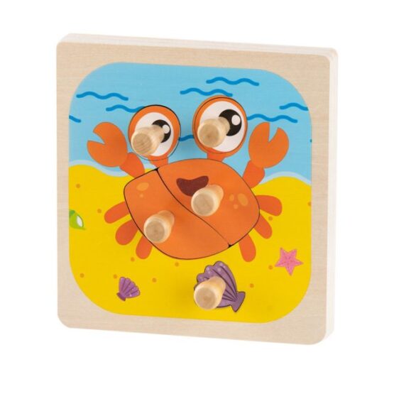 Mini puzzle lemn cu maner incastru ilustrat22-Jucarii din Lemn si Montessori