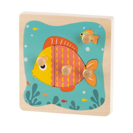 Mini puzzle lemn cu maner incastru ilustrat222-Jucarii din Lemn si Montessori