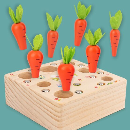 Joc lemn indemanare culegem morcovi si prinde viermisori pull out radish4-Jucarii Dexteritate