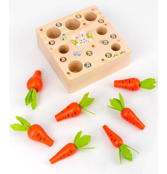 Joc lemn indemanare culegem morcovi si prinde viermisori pull out radish5-Jucarii Dexteritate